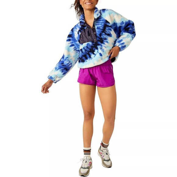 NWT Free People Movement Rocky Ridge Fleece Pullover Jacket Ocean Tie Dye Combo - Picture 13 of 13